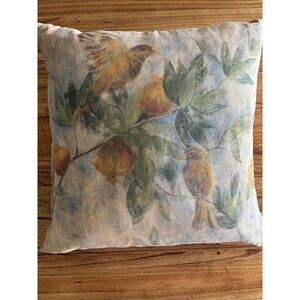 Pottery Barn Birds Pomegranate Euro Pillow Cover Botanical Fruit 24 x 24